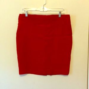 Red stretch mini skirt